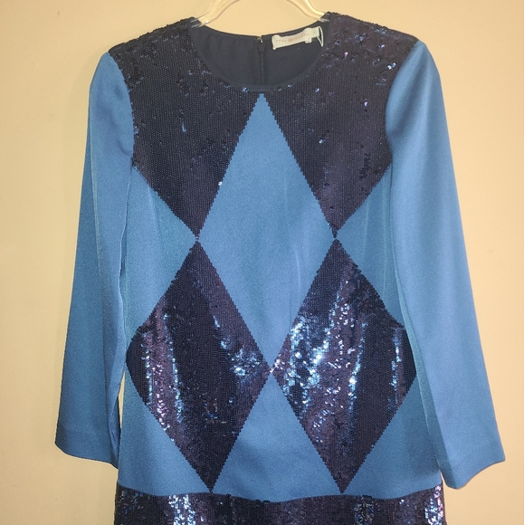 Tory Burch Blue Lantilly Night Out Dress Size 4 - Picture 8 of 12